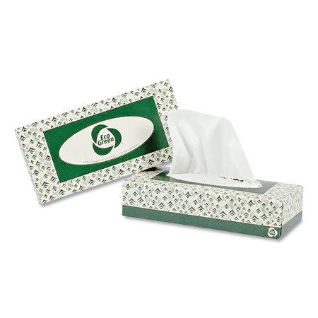 ECO GREEN 2 Ply Facial Tissue, 150 Sheets, 20 PK EF150